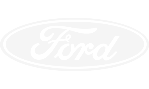 Ford written in a script fond inside an oval as their official logo.